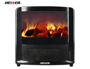Heller 2000W Electric Indoor Fireplace Heater w/ Flame Effect HFH20