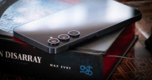 Samsung Galaxy A55 on table