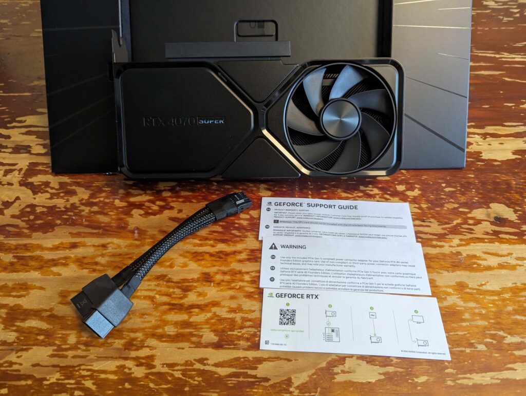 Nvidia GeForce RTX 4070 Super with cable wire