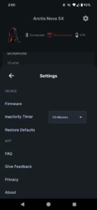 SteelSeries Arctis Nova 5X gaming headset - settings