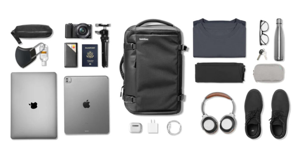 Laptop backpack header