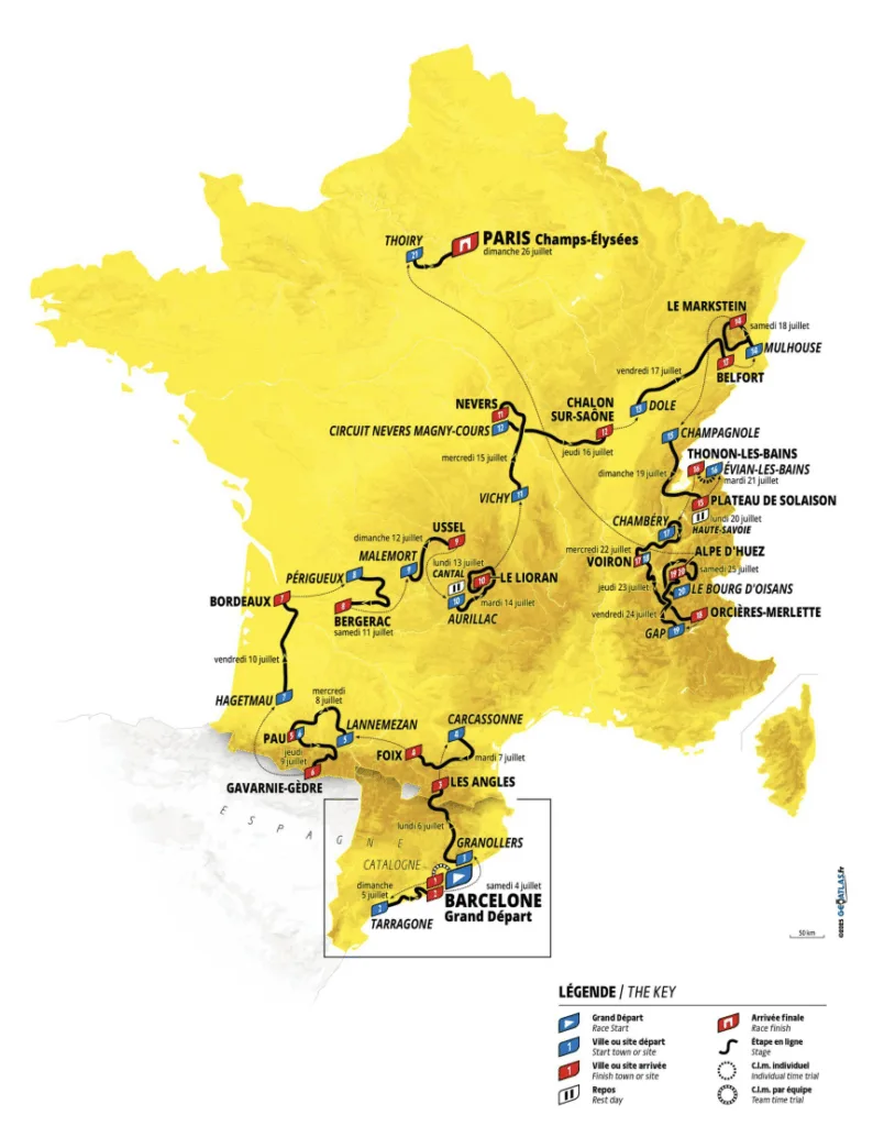 Tour de France route