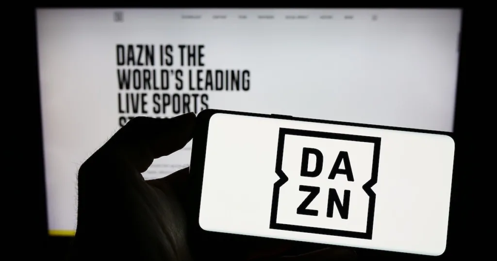DAZN app on a smartphone and computer