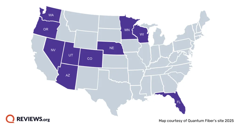 2025 coverage map of Quantum Fiber
