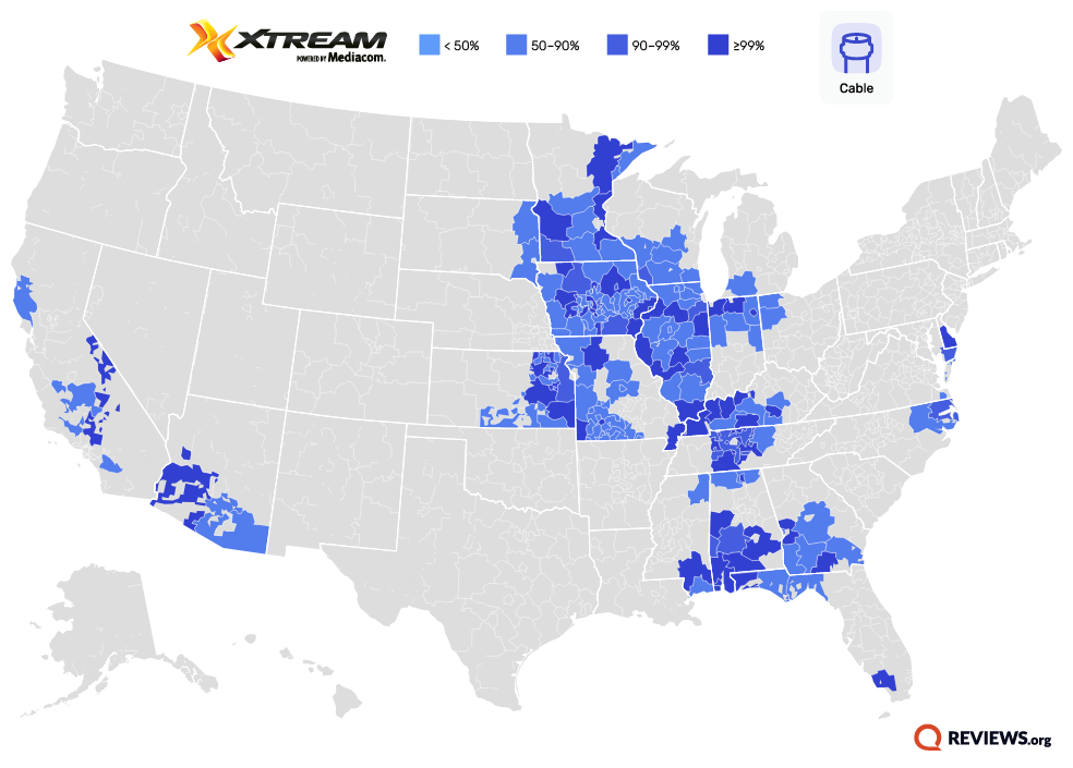 Mediacom Internet coverage map
