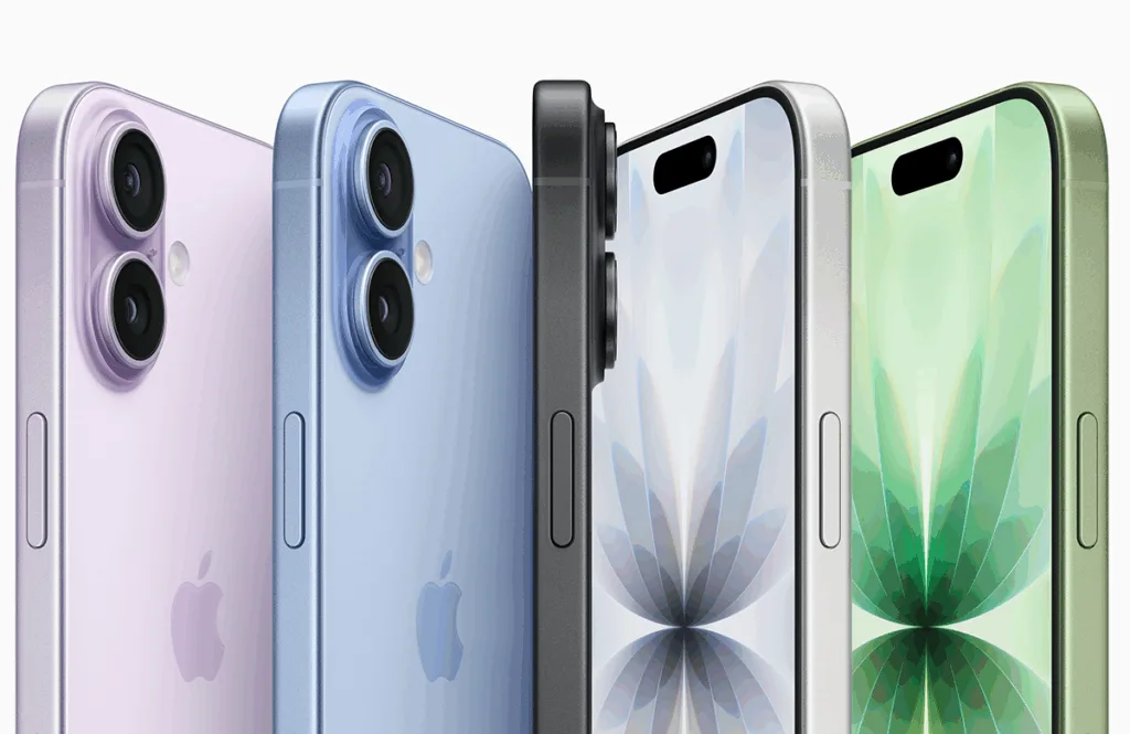 Apple iPhone 17 colour options lined up