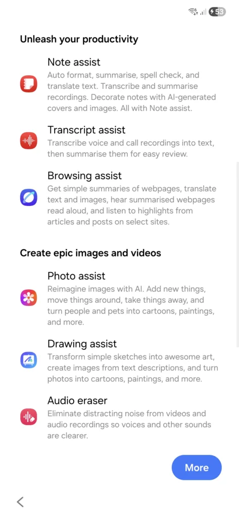 Samsung Galaxy S25 FE settings