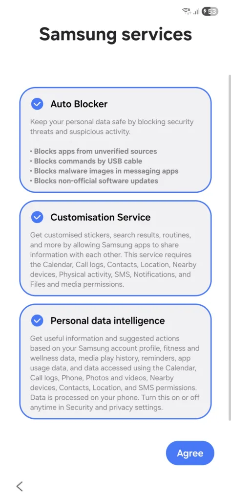 Samsung Galaxy S25 FE settings
