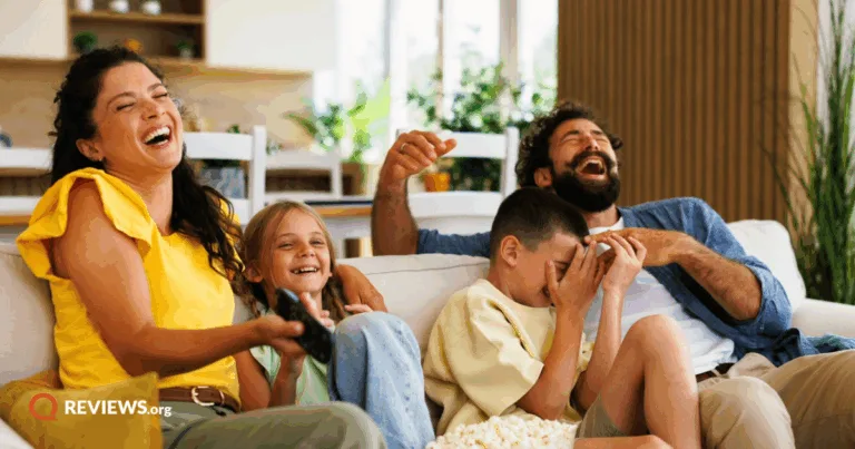 Paramount Plus featured image of family watching tv and laughing