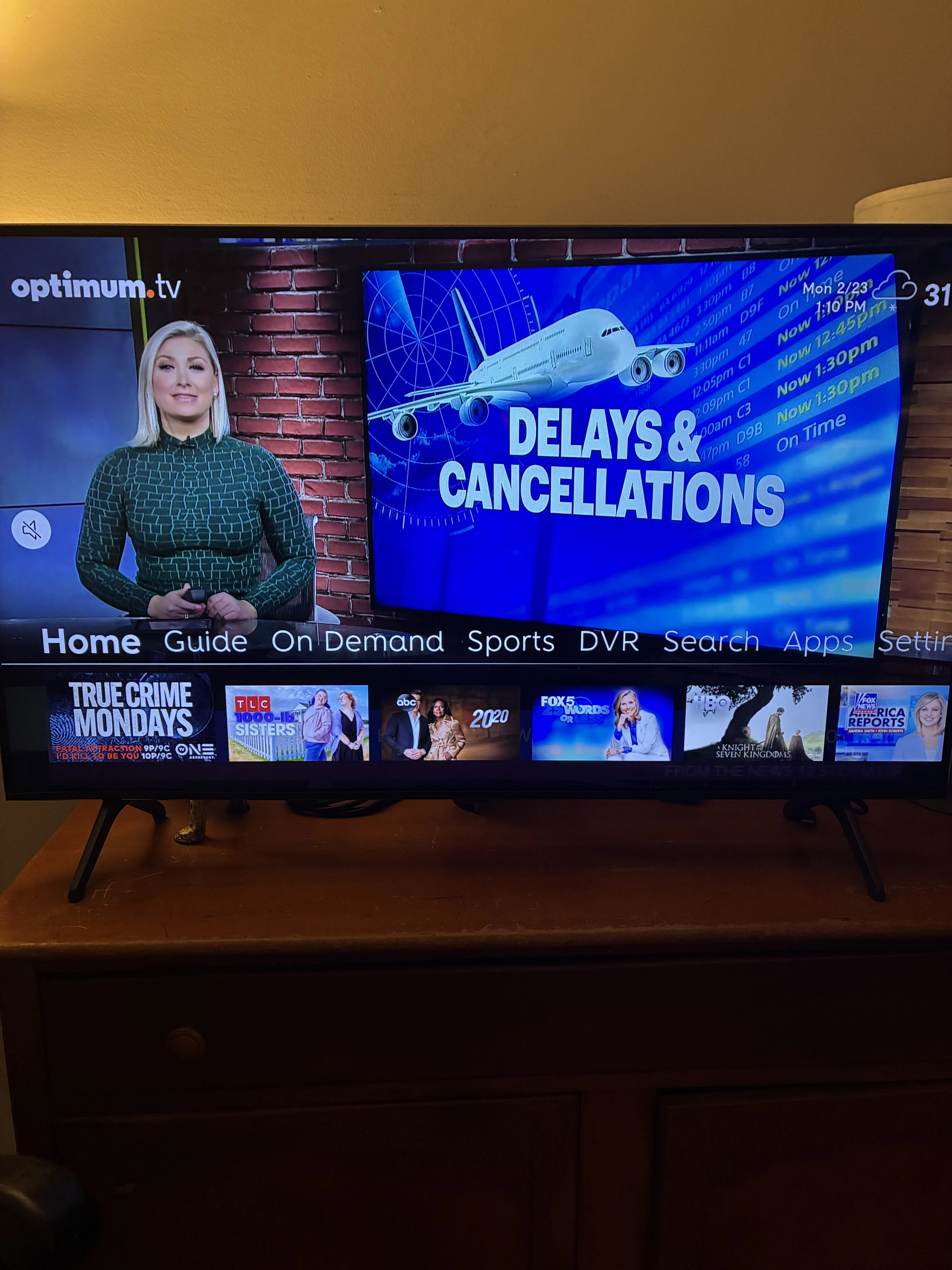 Click on Optimum’s Dedicated Sports Menu so you won’t miss a minute of the action on game day.