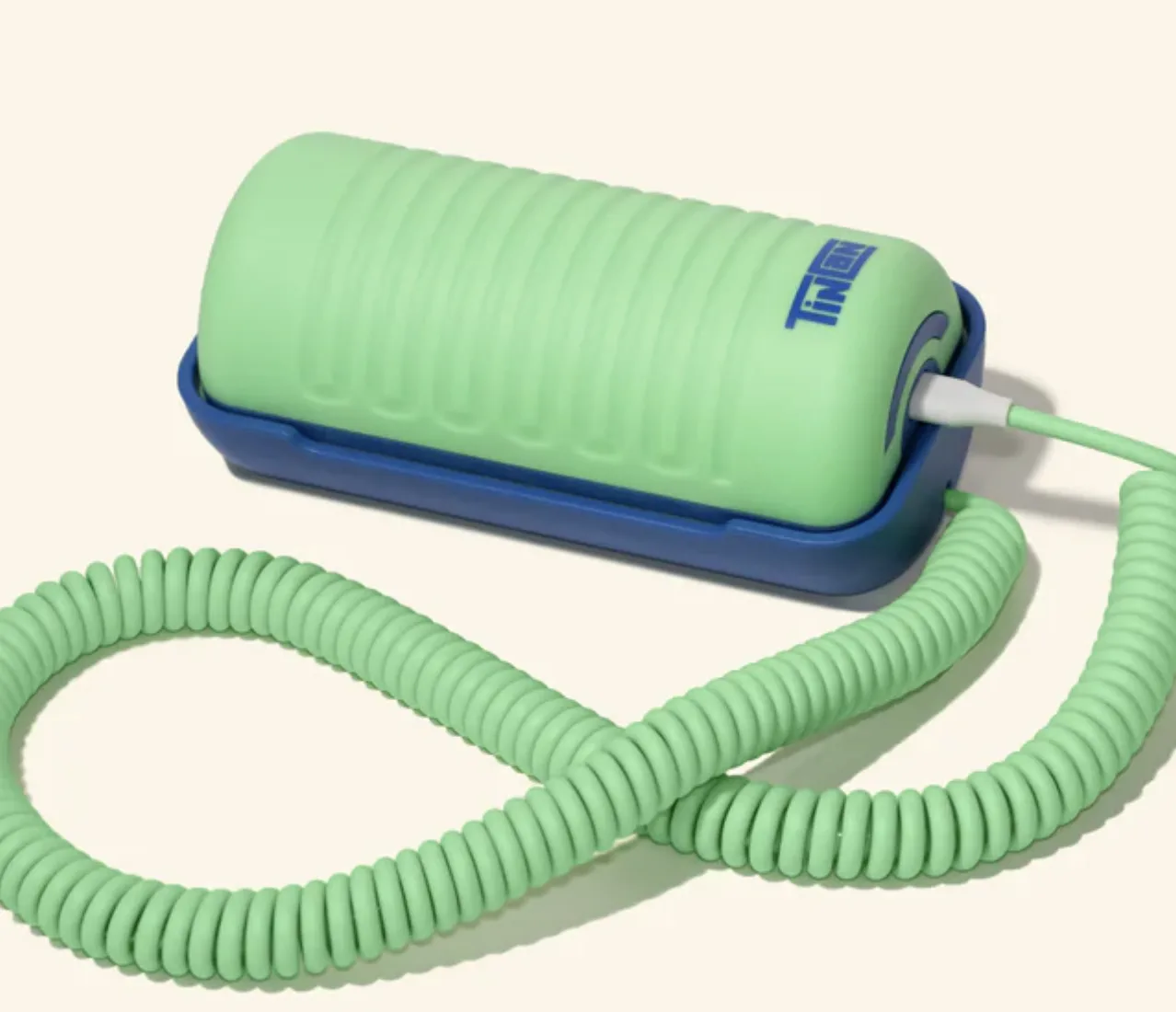 A photo of green and blue Tin Can, a kids’ home phone product