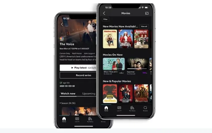 A screenshot of a marketing image on Cox’s website, showing multiple views of the Contour mobile app on a smartphone.