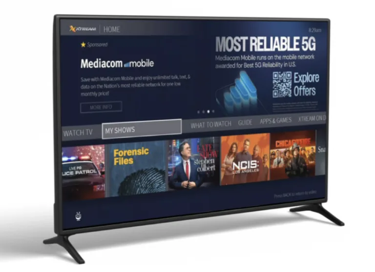Screenshot of Mediacom’s cable TV service on smart TV, taken from Mediacom’s website.
