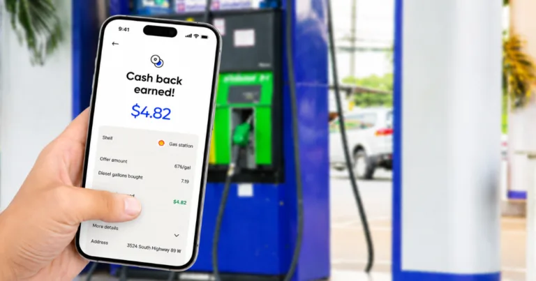 Showing how Upside can earn users cashback at the gas pump.