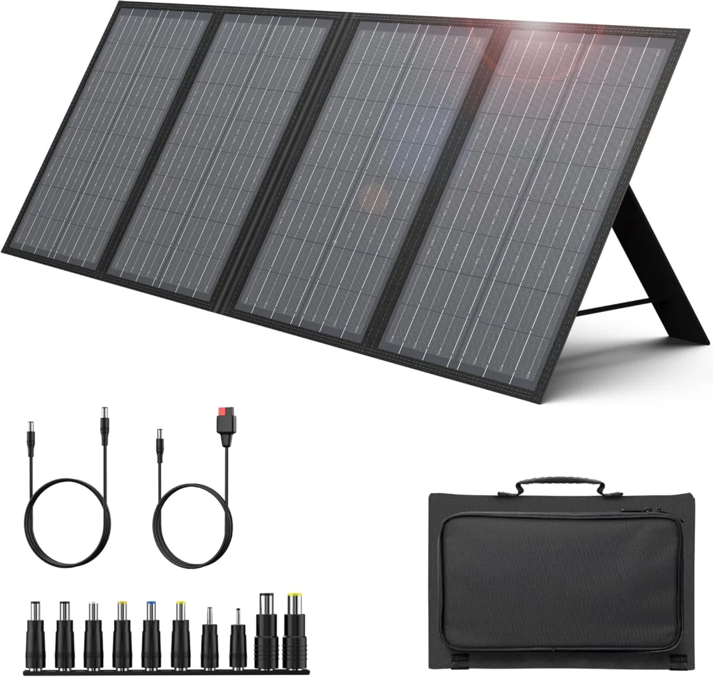 ENGINSTAR 60W Solar Panel Charger against a white background.