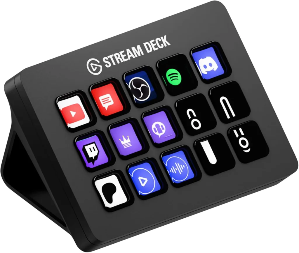 Elgato Stream Deck MK.2 against a white backdrop.
