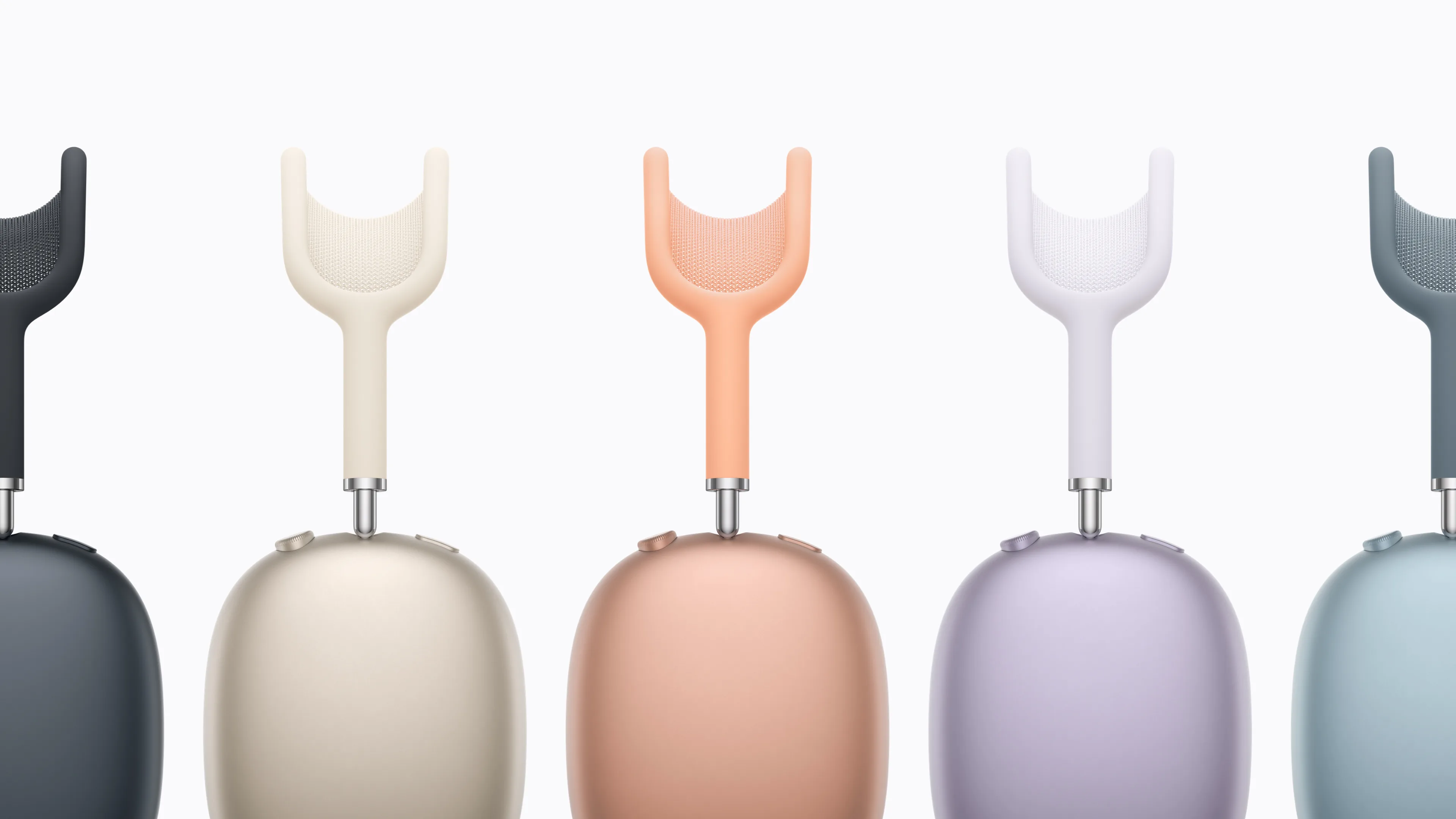 Color options for the Apple AirPods Max 2, seen from a side view