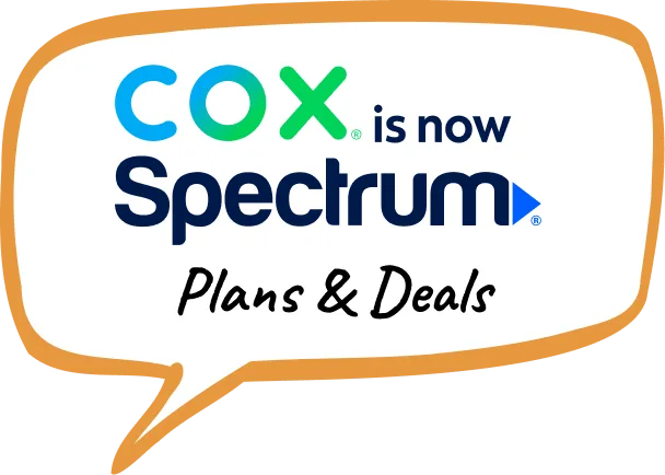 Cox is now Spectrum Plans and Deals in a speech bubble