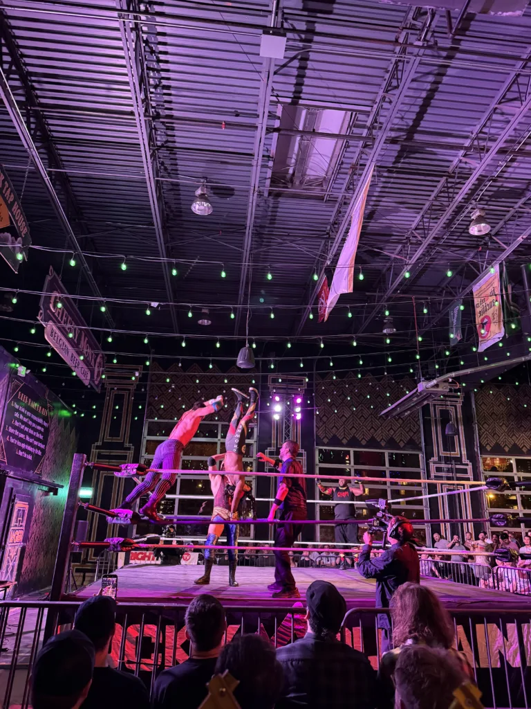 Photo of a pro wrestling match taken during a social media fast